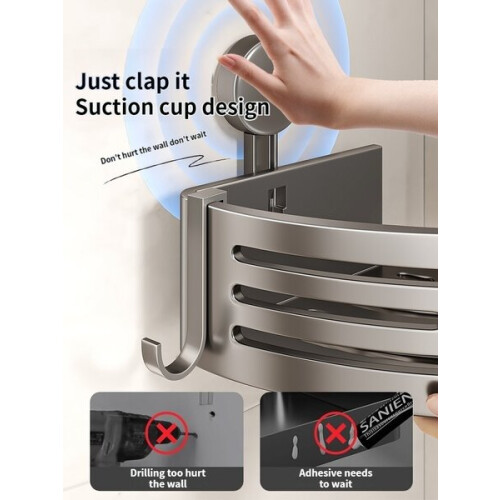 Grain-free suction cup storage rack bathroom shelf shelf shelf