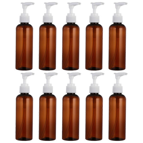 Shampoo Dispenser Plastic Bottle for Storing 30Pcs Brown Pump Bottles