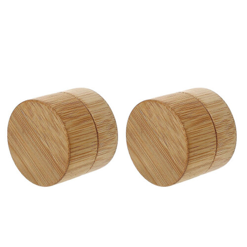 Refillable Multipurpose Cream Bottle for Storage 2Pcs Yellow Bamboo