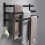 Porte-serviettes mural noir pour salle de bain/douche 1