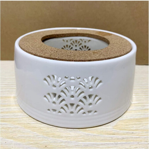 Chauffe-théière en céramique Hetang Yuese, blanc 1