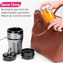 Adapter for BN301 Blender and Wide-Mouth Mason Jar - Blend Directly in Glass Jar Replace Plastic Cup