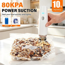 Sigillatrice Sottovuoto Compatta da 80 KPa per Alimenti + 30 Sacchetti Riutilizzabili), Macchina Sigillatrice Sottovuoto Portatile, per Cottura Sous