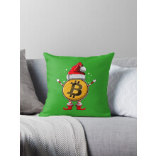 Față de pernă cu pălărie de Moș Crăciun Bitcoin, 40x40 cm, două fețe