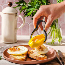 Silicone Egg Spatula with Ring 2-in-1 for Pancakes and