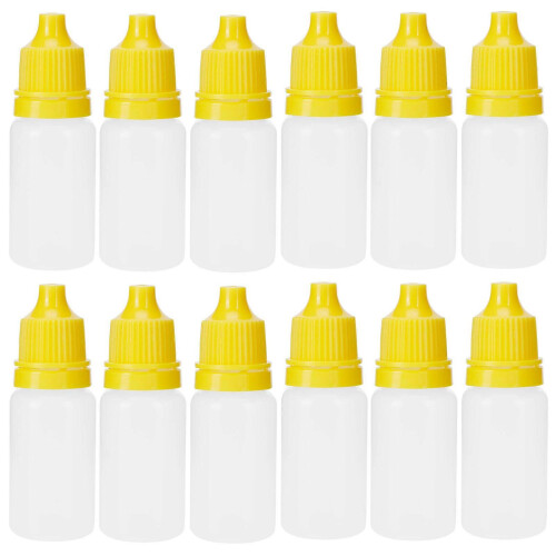 50Pcs 5ml Squeezable Empty Eye Dropper Bottles with Lids Plugs - Yellow 2
