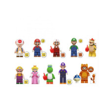 12235 10pcs Super Mario Mini Figures Set - Luigi, Peach, Princess Mushroom - Fits Lego Blocks - Safe ABS Plastic, Ideal Gift for Kids