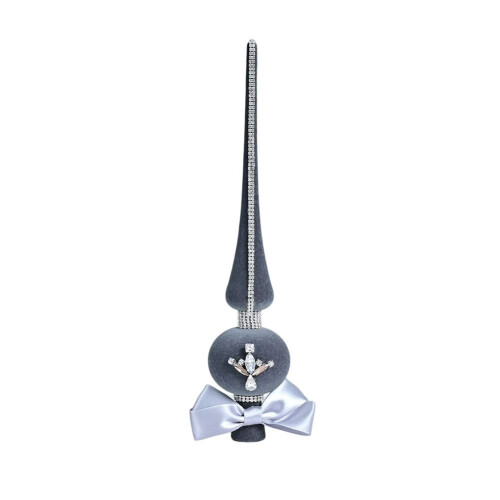 Étoile de sapin de Noël 29 cm, strass floqués