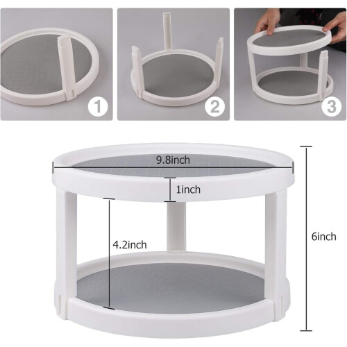 Porta-temperos giratório de 2 níveis e 10 polegadas Hetang Yuese 1