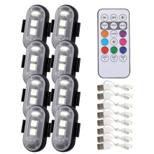 Luz estroboscópica LED AQCW com controle remoto, recarregável, 7 cores plus