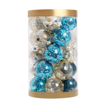 HEVIRGO Christmas Balls Blue Golden Shatterproof 25pcs