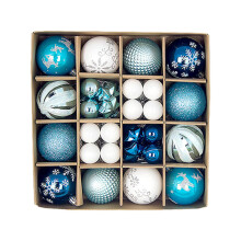 Christmas tree ornaments blue white 44 pieces