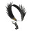 Coiffe gothique à motif d'ailes noire (1 pièce) 1