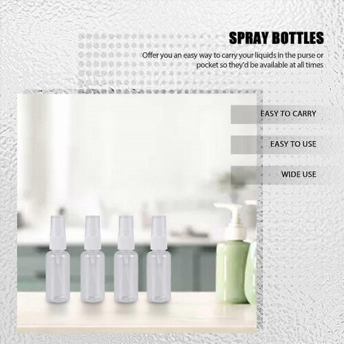 36Pcs 30Ml/1Oz Mini Fine Mist Bottles Refillable Bottles Small Empty Clear Plastic Travel Size Bottl 1