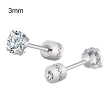 LEAQU Women's Rhinestone Stud Earrings Titanium Steel 1 Pair