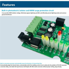 GC-3024 Hub Split Bus -485 A Quattro Vie, Ripetitore Modbus 485, Isolamento Fotoelettrico -485, 1 Ingresso, 4 Uscite, Protezione Anti-Fulmine