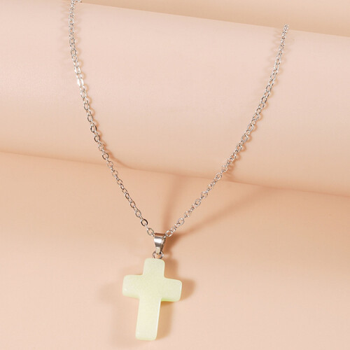 Luminous Bead Necklace with Crystal Pendant 1 pc 2
