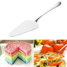 (black) New Colorful Stainless Steel Cake Shovel Knife Pie Pizza Cheese Server Divider Knives Baking Tools Convenient Kitchen Tool