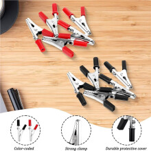 30Pcs Red and Black Alligator ClipsTerminal Test Clamps Small Metal Electrical Clamps for Car Electrical Testing Battery
