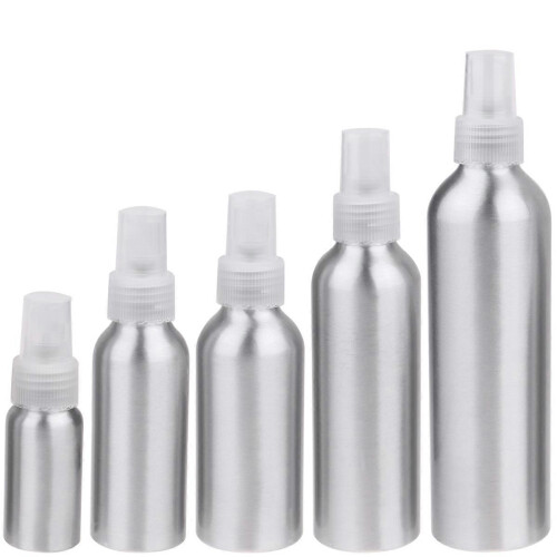 Portable Perfume Spray Bottle Hand Container Travel Use Silver Finish 150ML Refillable 5Pcs 1