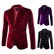 (Purple, XXXL) Men's Corduroy Blazer ZT-X52 Solid Color Casual Jacket