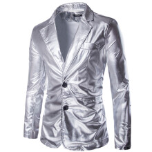 (Silver, XXL) Costume homme slim fit Ă dorure brillante ZT-A11