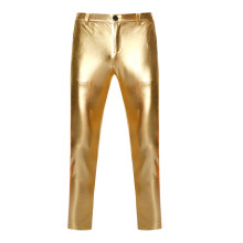 (Gold, 3XL) Herrepersonlighet Gullstemplet Skinnende Fritidsbukser Kule Trendy Langbukser ZT-K01