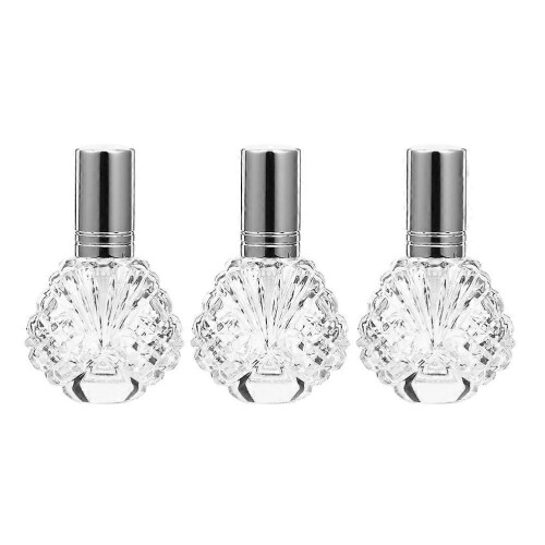 Perfume Atomizer Leakproof Sprayer Travel Refillable Bottle 3Pcs White Silver Cap 15ml 1