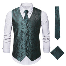 (Black Green, S) Gilet sans manches brodé pour homme, motif tournesol d'automne, ZT-LM01