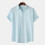 (Khaki, XL) Summer Men's Solid Short Sleeve Commuter Shirt Casual Outing 3