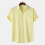 (Yellow, L) Summer Men's Solid Short Sleeve Commuter Shirt Casual Outing 1