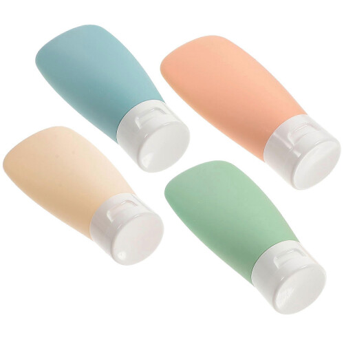 Portable Small Bottles Refillable Storage Containers Square Shape Silicone Material 60ml 4Pcs 2