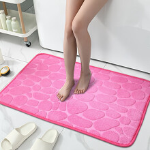 Tapis de sol de Noël en velours corail gaufré (4 pièces)