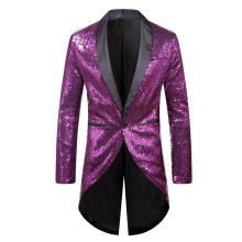 (Purple, S) Costume smoking Ă un bouton pour homme, paillettes, automne-hiver, taille X49