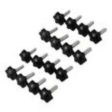 16 stuks zwarte reserveonderdelen M8 x 30mm schroefdraadknop