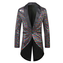 (Color, L) Costume smoking Ă un bouton pour homme, paillettes, automne-hiver, taille X49