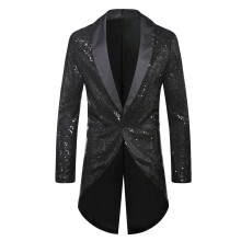 (Black, L) Costume smoking Ă un bouton pour homme, paillettes, automne-hiver, taille X49