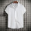 (White, M) Summer Men's Loose Solid Button Short-Sleeve Shirt Casual Top 1