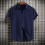 (Off-white, 3XL) Summer Men's Loose Solid Button Short-Sleeve Shirt Casual Top 5