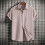 (Pink, M) Summer Men's Loose Solid Button Short-Sleeve Shirt Casual Top 1