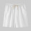 (White, M) Men's Retro Cotton-Linen Casual Shorts Summer Solid Elastic Plus Size Pants 1