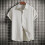 (Off-white, 2XL) Summer Men's Loose Solid Button Short-Sleeve Shirt Casual Top 1