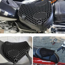 Coussin de selle de moto en gel alvéolé avec housse