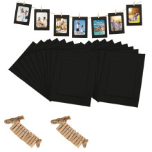 Black Photo Frames 4x6 with Clips and Ropes 20 Pack