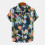 (C58, L) Men's Floral Short Sleeve Button-Down Shirt 1