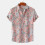 (C62, L) Men's Floral Short Sleeve Button-Down Shirt 1