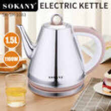 Chaleira elétrica de viagem de 1,5L, garrafa térmica para chá e café, para uso doméstico.