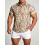 (C262, M) Hawaiianisches Herren-Kurzarmhemd mit Blumenmuster, Größe 1