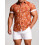 (C261, M) Hawaiianisches Herren-Kurzarmhemd mit Blumenmuster, Größe 1