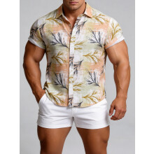 (C276, XL) Hawaiian Floral Men's Short Sleeve Shirt Size Floral Short Sleeve Shirt for Men